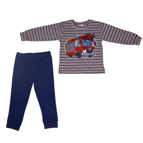 2 részes kisfiú pizsama tűzoltó mintával