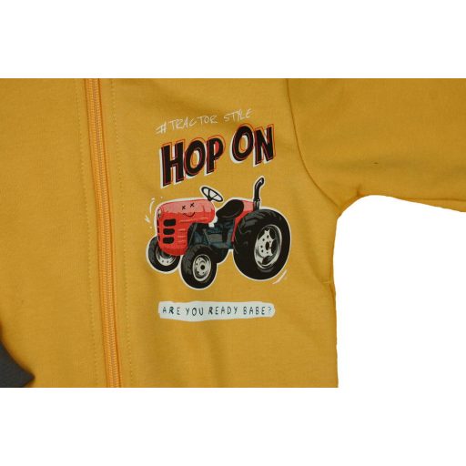 Belül bolyhos fiú szabadidő szett traktoros mintával