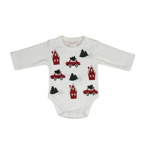 Hosszú ujjú baba body karácsonyi mintával