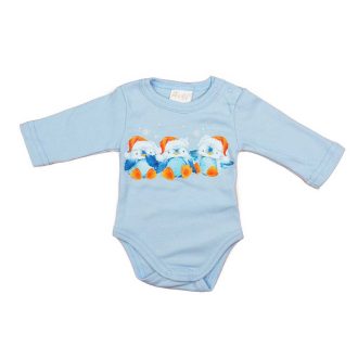Hosszú ujjú baba body bébi pingvin mintával Hosszú ujjú baba body bébi pingvin mintával
