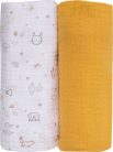 Bubaba muslin pelenka 70x70 cm (2 db)- Yellow