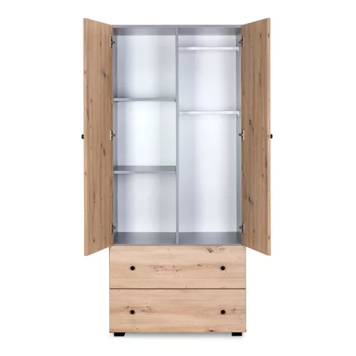 Klups Pauline kétajtós szekrény (grafit-tölgy)