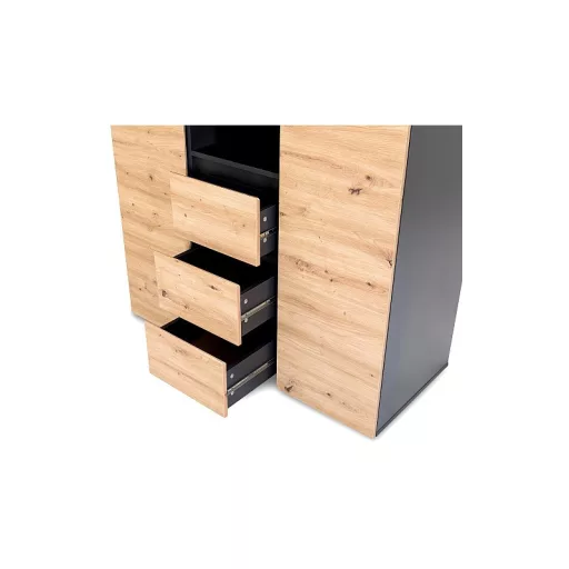 Klups Dalia három részes szekrény (antracit-tölgy)