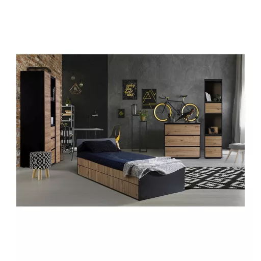 Klups Dalia három részes szekrény (antracit-tölgy)