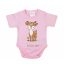 ABR Rövid ujjú pamut body - Rózsaszín - Őzike (44)