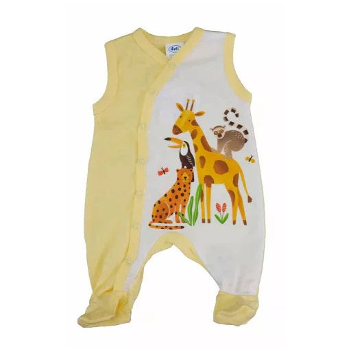 ABR Ujjatlan baba rugdalózó Szafari mintával - Sárga (50)