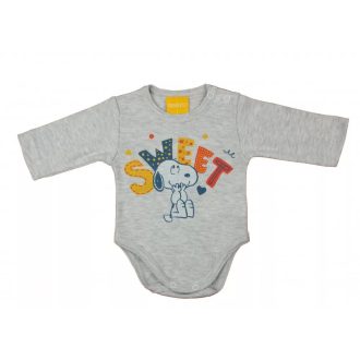ABR Hosszú ujjú pamut body - Szürke - Snoopy (86)