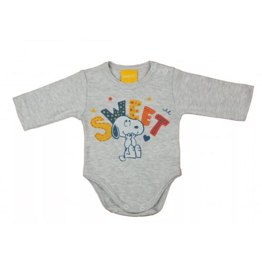 ABR Hosszú ujjú pamut body - Szürke - Snoopy (86)