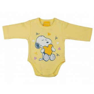 ABR Hosszú ujjú pamut body - Sárga - Snoopy (50)