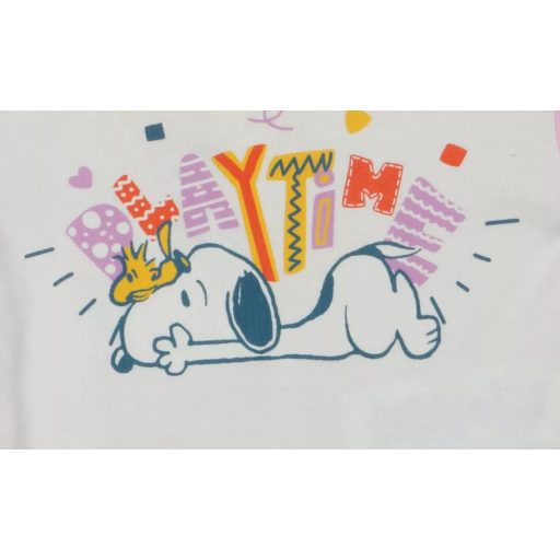 ABR Hosszú ujjú pamut body - Rózsaszín-Fehér - Snoopy (74)