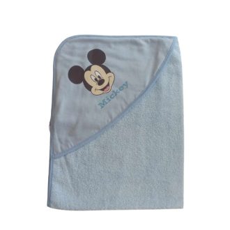   ABR Kapucnis frottír törölköző Mickey egér mintával 70x90cm  - Kék