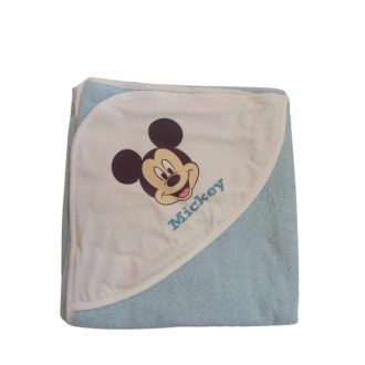   ABR Kapucnis frottír törölköző Mickey egér mintával 100x100cm  - Kék