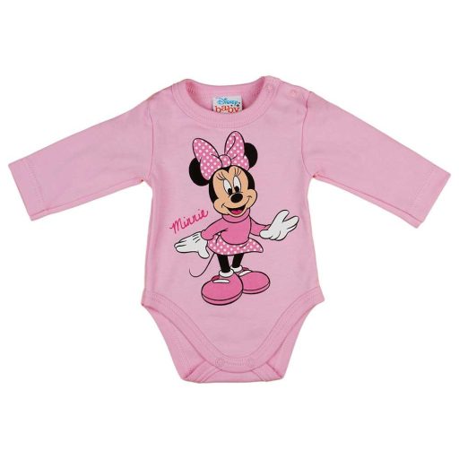AB Hosszú ujjú pamut body - Rózsaszín - Minnie egér (92)