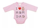 ABR Hosszú ujjú pamut body - Rózsaszín - Mom Dad (50)