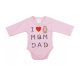 ABR Hosszú ujjú pamut body - Rózsaszín - Mom Dad (50)