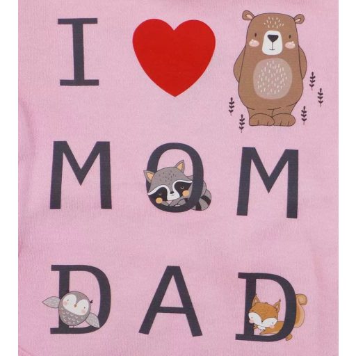 ABR Hosszú ujjú pamut body - Rózsaszín - Mom Dad (50)