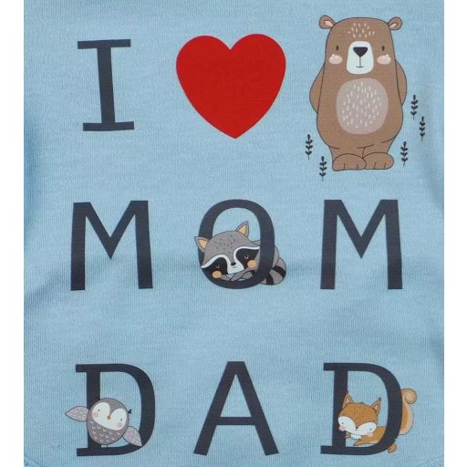 ABR Hosszú ujjú pamut body - Kék - Mom Dad (50)
