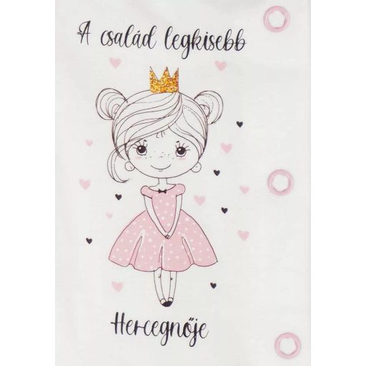 ABR Hosszú ujjú pamut rugi - Fehér - A család legkisebb hercegnője (44)
