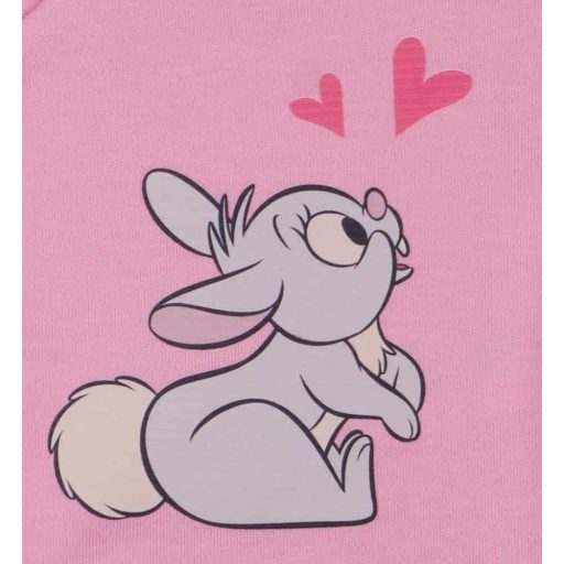 ABR Hosszú ujjú elől patentos pamut body - Rózsaszín - Nyuszika (56)