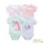 Foxy Baby Rövid ujjú pamut body szett (4db-os) ( 62 ) - Unikornis és bagoly