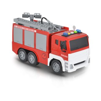   Moni Toys Interaktív műanyag pumpás, kihúzható létrás Tűzoltóautó 1:12 - Piros