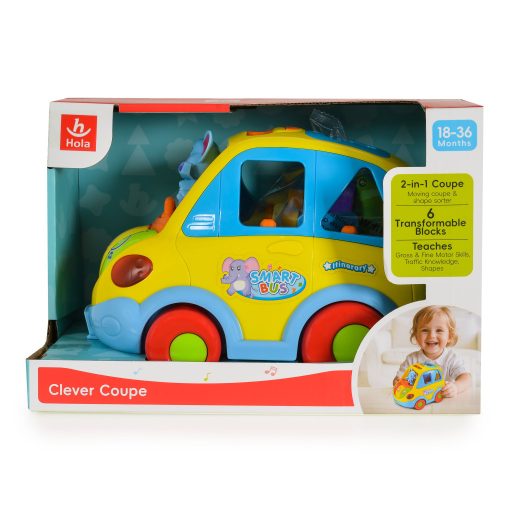 HOLA Formabedobó busz interaktív, zenélő készségfejlesztő játék