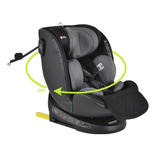 Cangaroo Castor I-Size 360°-ban forgatható ISOFIX gyermekülés, hangjelzéssel (40-150 cm) - Szürke