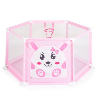   Moni Toys Labdamedence 50db színes labdával 146x65,5cm - Rózsaszín - Nyuszi