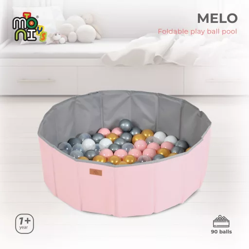 Moni Toys Melo össszecsukható labdamedence 90db labdával - Rózsaszín