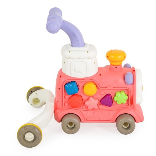 Moni Toys 3in1 Happy Train járássegítő és készségfejlesztő játék - Rózsaszín