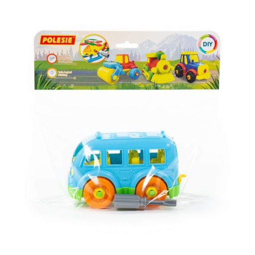 Polesie Toys műanyag szerelhető Busz csavarhúzóval - Kék-Zöld