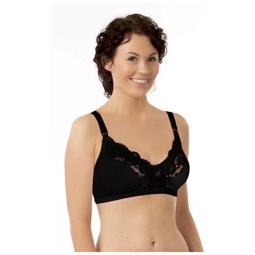 Carriwell Microfiber csipkés szoptatós melltartó (V méret) - Fekete