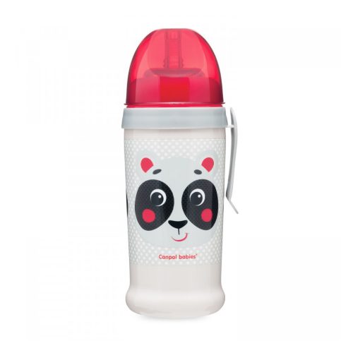 Canpol Sport itatópohár cseppmentes szívószállal  350 ml (12h+) - Panda