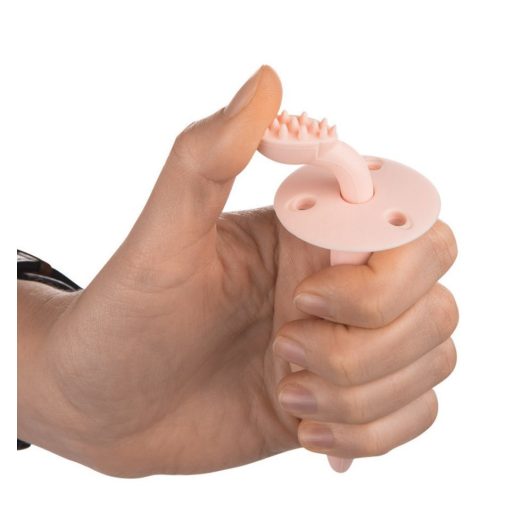 Canpol Babies Szilikonos fogkefe rágókával - Rózsaszín