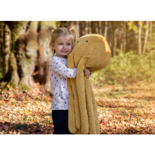 BabyLion Prémium Óriás minky ölelő polip (75 cm) - Türkiz kék
