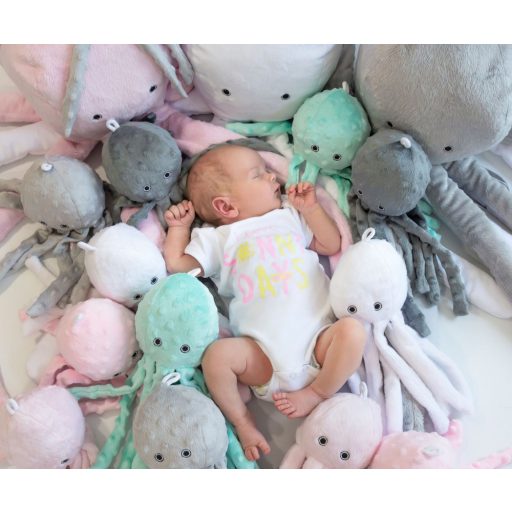 BabyLion Prémium Kis minky ölelő polip (31 cm) - Türkiz kék