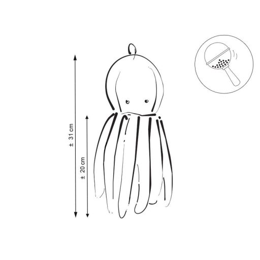 BabyLion Prémium Kis minky ölelő polip (31 cm) - Türkiz kék