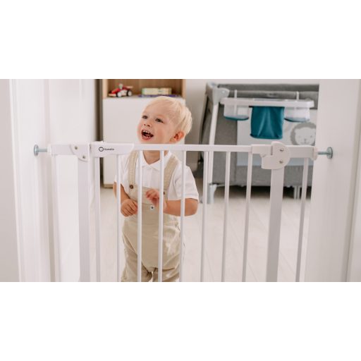 Lionelo Truus Slim biztonsági ajtórács - White (75-105 cm) 2 db toldóval!