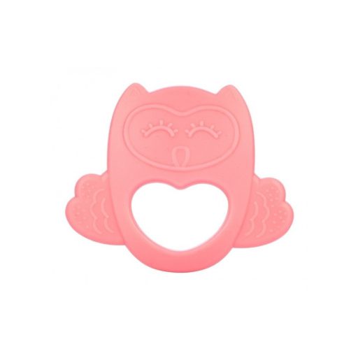 Canpol Babies Szilikonos bagoly rágóka - Rózsaszín