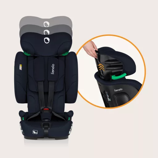 Lionelo Nelly I-Size ISOFIX összecsukható gyermekülés (76-150cm) - Blue Navy