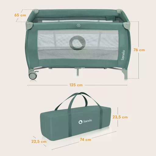 Lionelo Stefi Plus kétszintes utazóágy - Green Olive