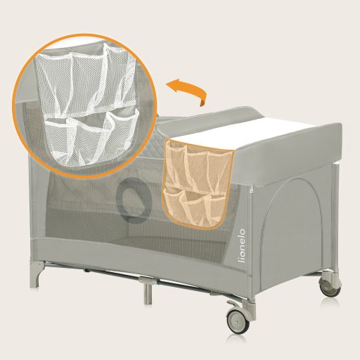 Lionelo Flower multifunkciós utazóágy - Cappuccino