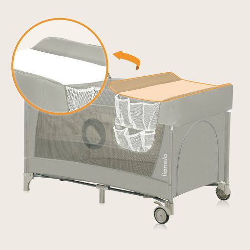 Lionelo Flower multifunkciós utazóágy - Cappuccino