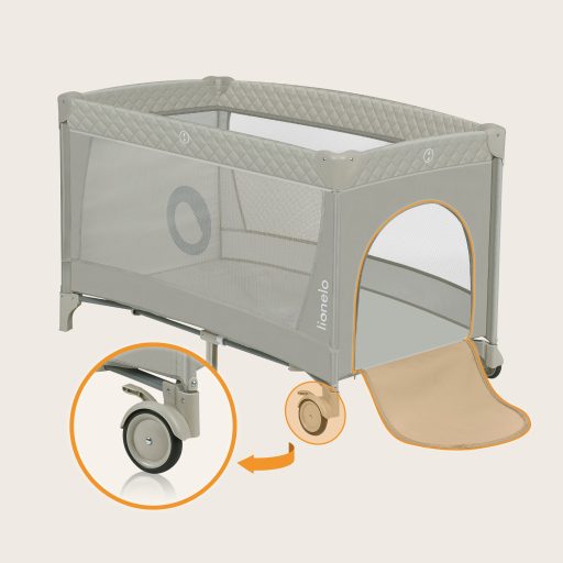 Lionelo Flower multifunkciós utazóágy - Cappuccino