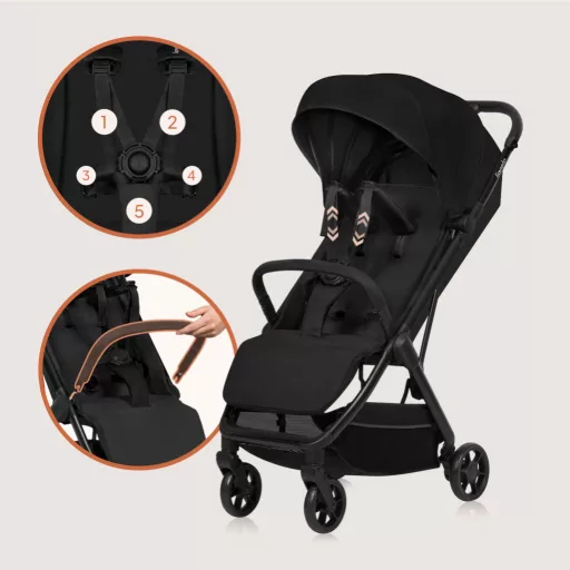 Lionelo Julie Air sport babakocsi - Black Onyx