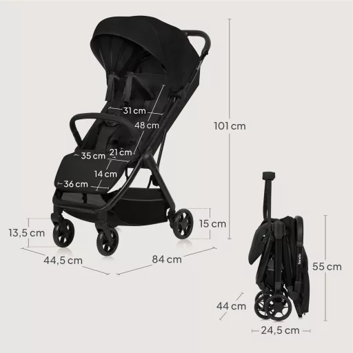 Lionelo Julie Air sport babakocsi - Black Onyx