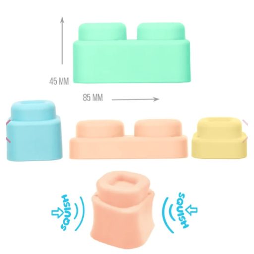 Mochtoys Play&Squish puha vonat építőkocka NAGY szett 12+4dbos