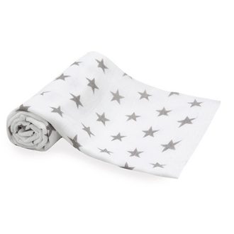   Scamp Tetra Textil pelenka szett (5db) - Fehér alapon szürke csillagok