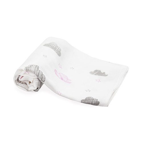 Scamp Tetra Textil pelenka szett (5db) - Fehér alapon rózsaszín felhők
