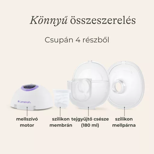 Lansinoh Single hordható mellszívó 4 fázisú, egyes + Lansinoh anyatejtároló zacskó 25 db szett